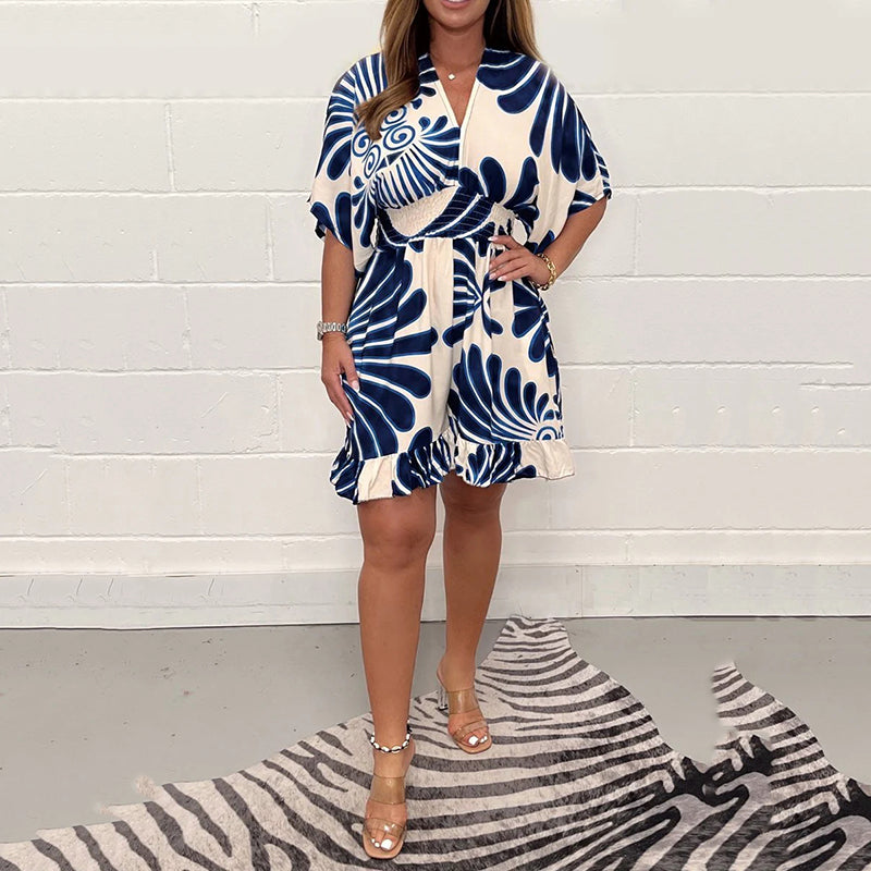 👗✨ Macacão feminino estampado fluido – elegante, leve e perfeito para o verão