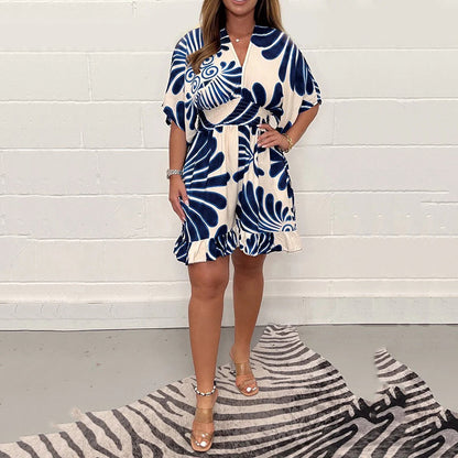 👗✨ Macacão feminino estampado fluido – elegante, leve e perfeito para o verão