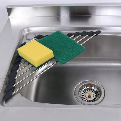 Triangle Roll-Up Dish Drying Rack for Sink Corner