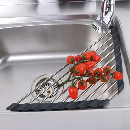 Triangle Roll-Up Dish Drying Rack for Sink Corner