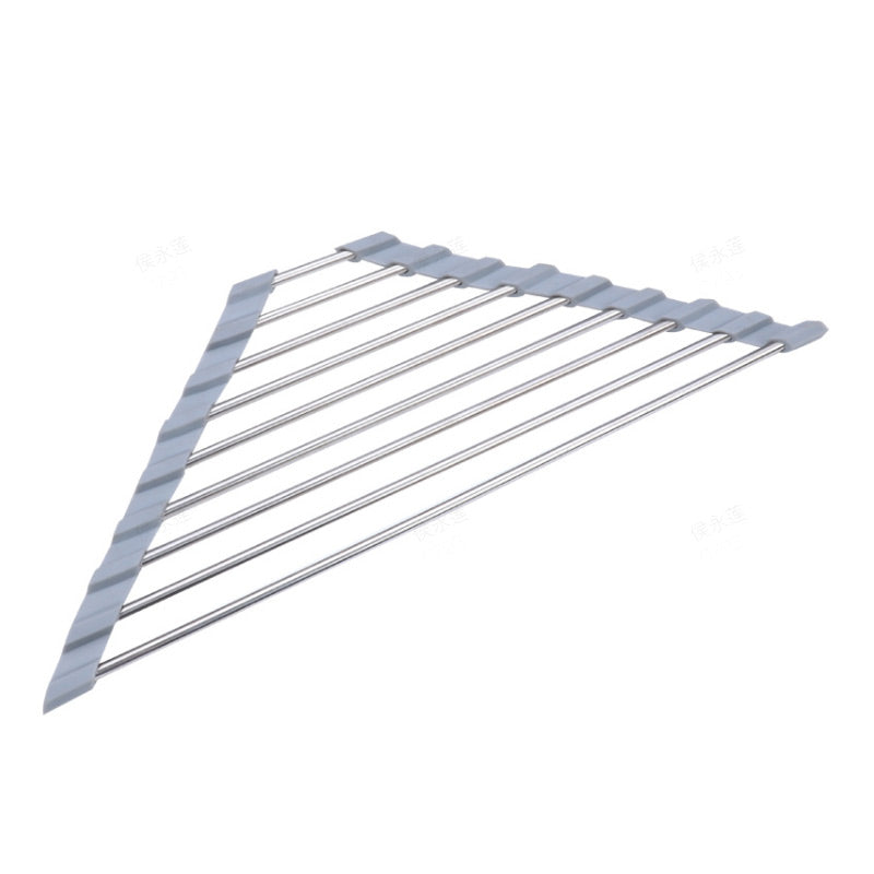 Triangle Roll-Up Dish Drying Rack for Sink Corner