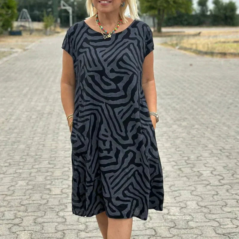 ✨2025 Ny Boho Vintage Casual Klänning med tryck💃