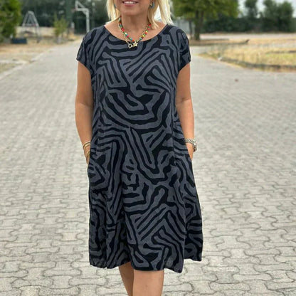 ✨2025 Ny Boho Vintage Casual Klänning med tryck💃