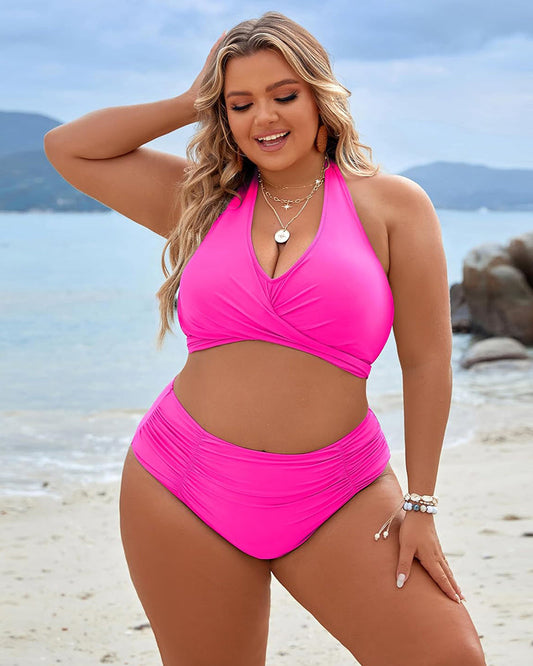 💕Last Day Special Price £12.99!!💥-👙Tummy Control Bathing Suits Modest High Waisted Bikini Sets