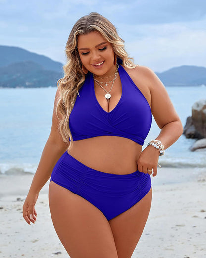 💕Last Day Special Price £12.99!!💥-👙Tummy Control Bathing Suits Modest High Waisted Bikini Sets