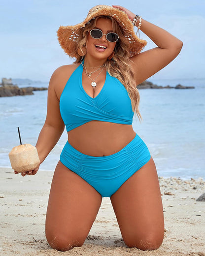 💕Last Day Special Price £12.99!!💥-👙Tummy Control Bathing Suits Modest High Waisted Bikini Sets