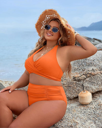 💕Last Day Special Price £12.99!!💥-👙Tummy Control Bathing Suits Modest High Waisted Bikini Sets