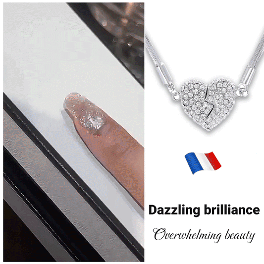 Love Heart With Diamonds Magnetic Necklace