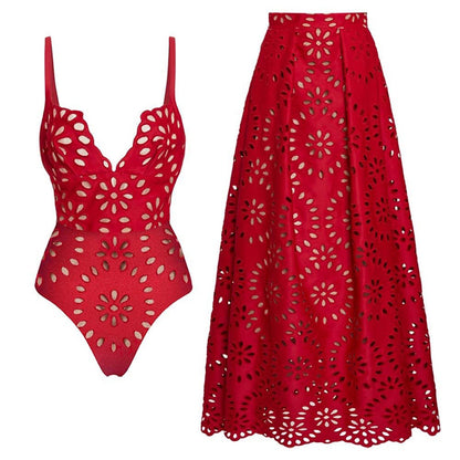 ✨👙 Maiô feminino com saia longa elegante e confortável para o verão