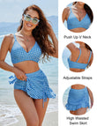 🔥LAST WEEK SALE 49% OFF💥Gingham High Waisted Tummy Control Bikini Sets👙