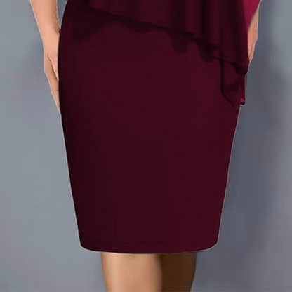 🌸Promoções de Verão 2026💐Vestido-capa com decote em V e strass, com sobreposição de chiffon