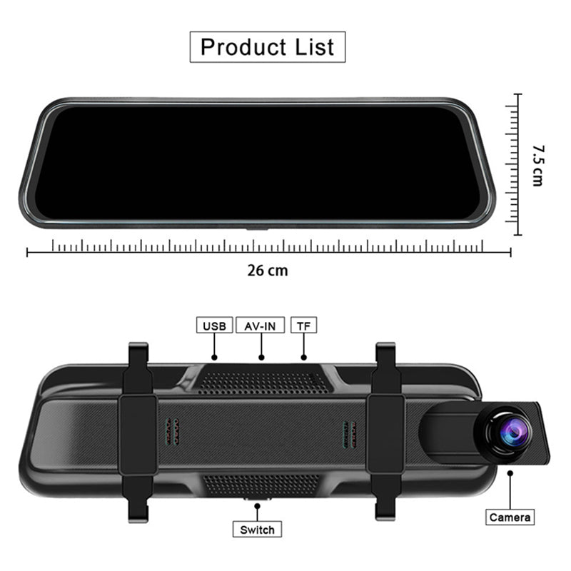 🚗📹 Câmera veicular 4K dupla frontal e traseira com tela touch inteligente 10”