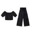 💎 50% OFF THE OFF-SHOULDER PUFF SLEEVE SET! 💎 High-Waisted Pants, Romantic Flare & Stretch Fabric ✨