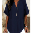 🌸Summer Hot Sale 53% OFF👕Fashion Loose Solid Color Short Sleeve Top