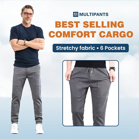👖 MultiPants – מכנסי קרגו גמישים עם 6 כיסים ✨ | בד סופג לחות ועמיד | S-4XL 🔥 | נמכרו 50,000+