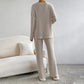 📦Consegna gratuita📦Top e pantaloni da donna con scollo a V e gamba dritta in maglia
