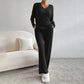 📦Consegna gratuita📦Top e pantaloni da donna con scollo a V e gamba dritta in maglia