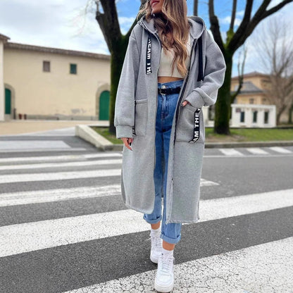 Felpa Lunga con Cappuccio da Donna
