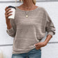 🌹Saldi autunnali - 50% di sconto🌹Maglia a righe con collo rotondo e maniche lunghe