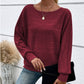 🌹Saldi autunnali - 50% di sconto🌹Maglia a righe con collo rotondo e maniche lunghe