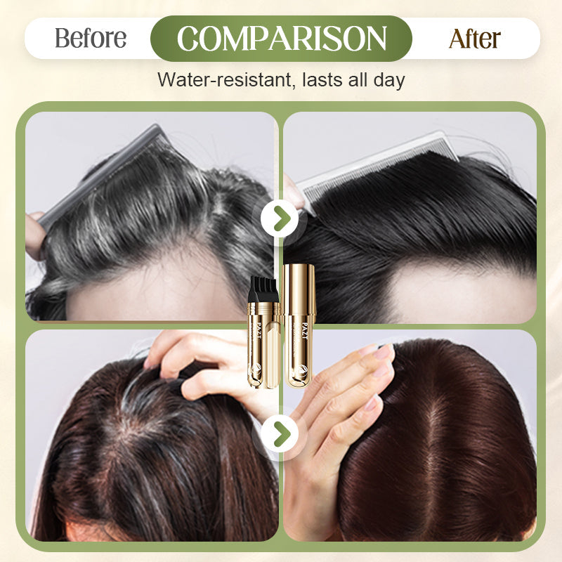 💇‍♀️ COMPRE 3 GANHE 2! ✨ PENTE DE TINTURA DE CABELO 2 EM 1 - Aplicação de precisão para cobertura de cabelos grisalhos, fórmula anti-gotejamento com óleo de argan nutritivo, tempo de processamento de 5 minutos 🌸🧴