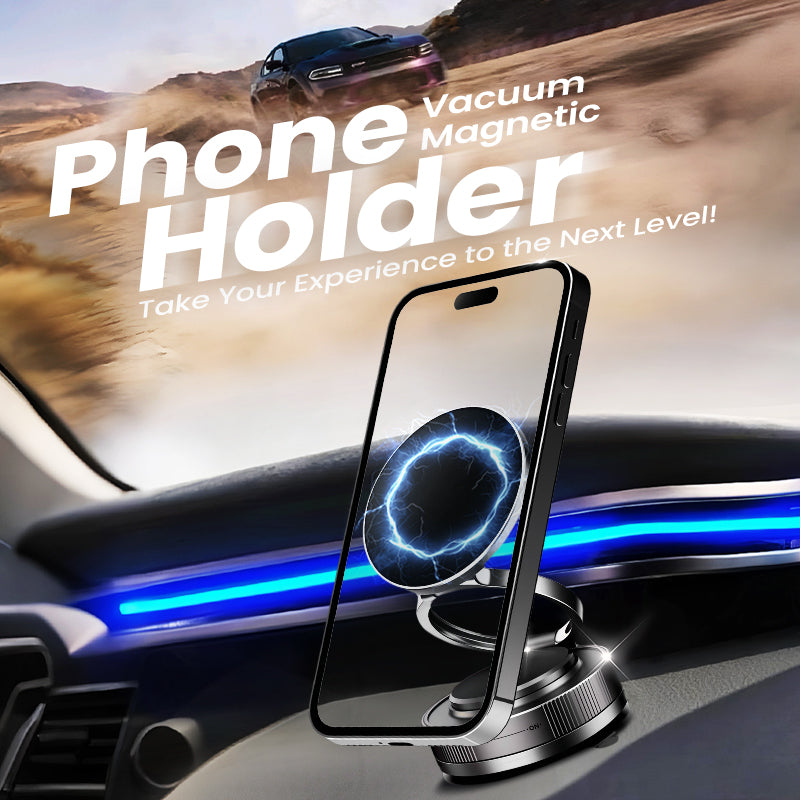 📱🚗 Suporte magnético para telefone a vácuo ajustável em 360°