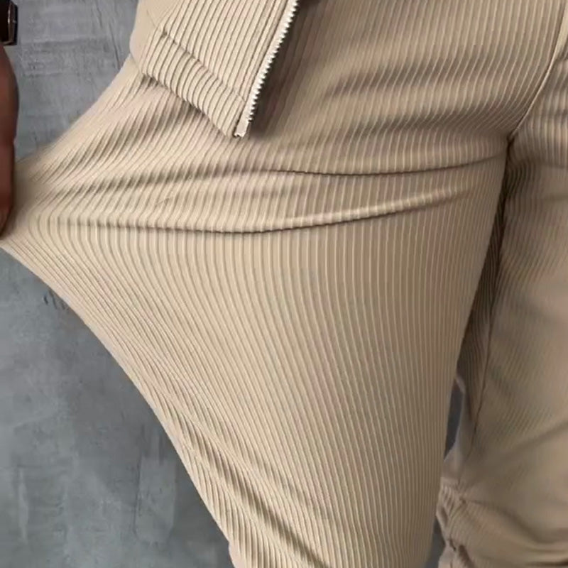 🔥Ofertas imperdíveis – Conjunto de 2 peças com jaqueta e calça minimalistas para homem