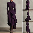 🎉Women's Elegant High-Neck Asymmetrical Draped Maxi Dress