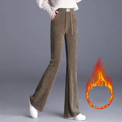 🔥Ofertas en promoción-Pantalones largos gruesos de cintura alta con cordón para mujer