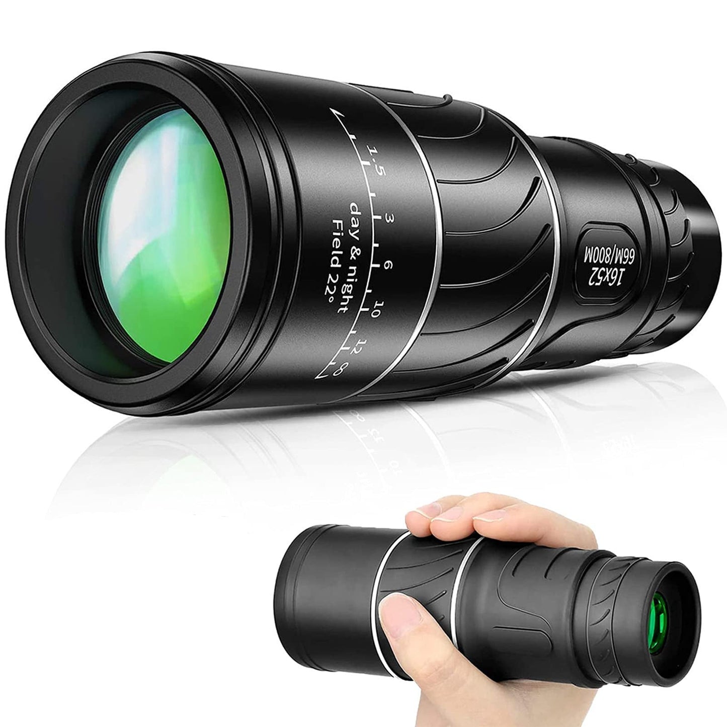 Monocular Profissional 16X52: Telescópio de Alta Potência, Alta Definição e Visão Noturna em Baixa Luz