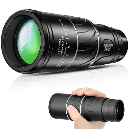 Monocular Profissional 16X52: Telescópio de Alta Potência, Alta Definição e Visão Noturna em Baixa Luz