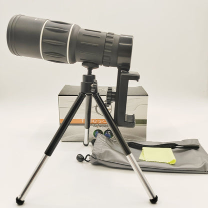 Monocular Profissional 16X52: Telescópio de Alta Potência, Alta Definição e Visão Noturna em Baixa Luz