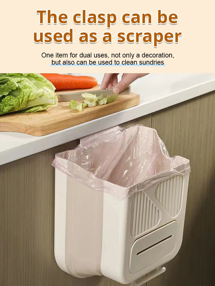 🗑️ Lixeira Dobrável de Pendurar para Cozinha – Economia de Espaço, Prática e Fácil de Limpar