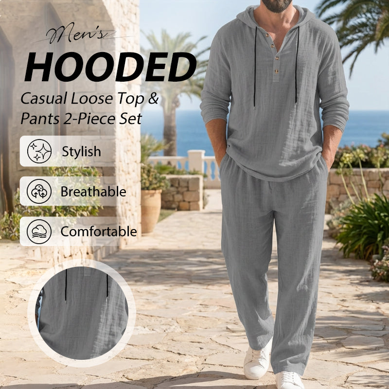 🔈🔈 OFERTA LIMITADA - 50% DE DESCONTO 🔥 Conjunto Masculino de 2 Peças: Moletom Oversized com Capuz + Calça