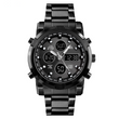 📢📢50% DE DESCONTO!! ⏰ Relógio analógico-digital militar à prova d'água para homens – 48 mm, multifuncional e com pulseira de aço inoxidável! 🕰️💪
