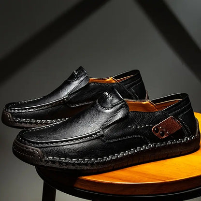 👞✨ Classic Men’s Slip-On Leather Shoes – Premium Calfskin, All-Day Comfort & Effortless Style 👔👌 Step into Elegance & Get 60% OFF Today!