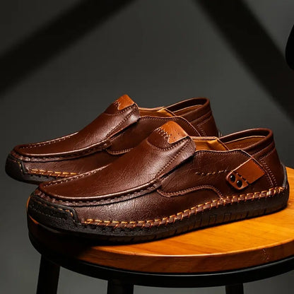 👞✨ Classic Men’s Slip-On Leather Shoes – Premium Calfskin, All-Day Comfort & Effortless Style 👔👌 Step into Elegance & Get 60% OFF Today!
