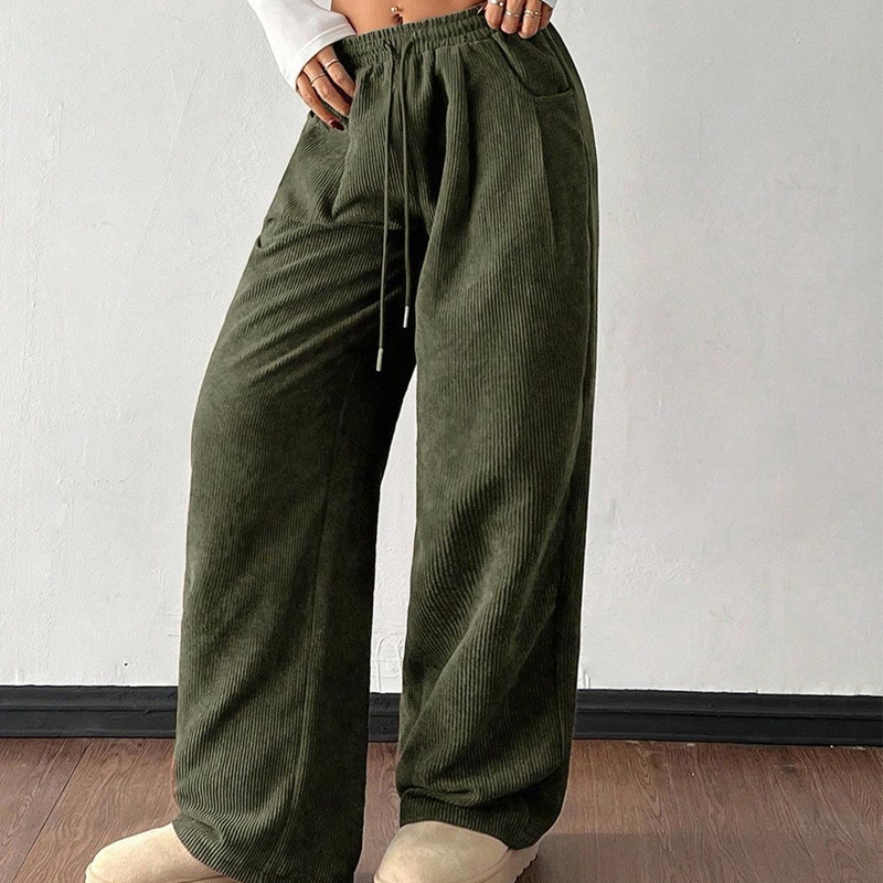 👖✨ 60% OFF! Casual Loose Fit Corduroy Trousers for Women – Wide-Leg, Adjustable Waist & Wrinkle-Resistant Retro Style