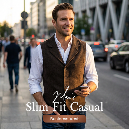 🔥Ofertas imperdíveis – Colete casual de negócios masculino com corte justo