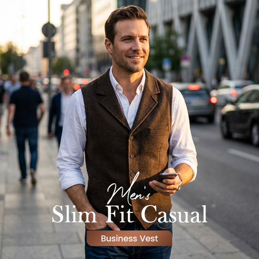 🔥Ofertas imperdíveis – Colete casual de negócios masculino com corte justo