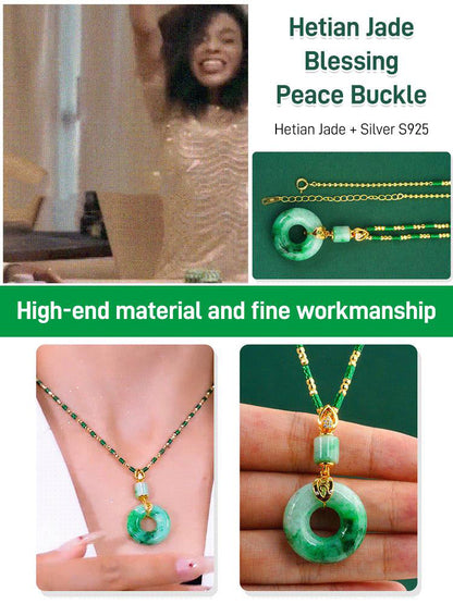 💎 60% OFF! 💎 Hetian Jade Prayer Peace Buckle – Authentic Xinjiang Nephrite, Handcrafted Blessing Pendant for Harmony & Protection 🕊️🧧