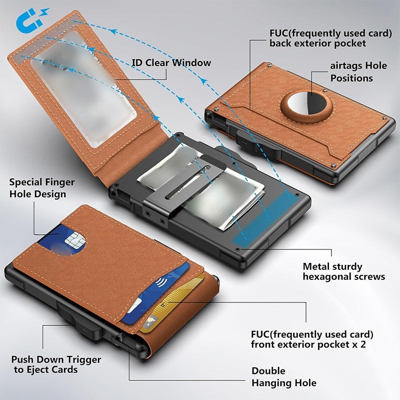 💳✨ Carteira slim com bloqueio RFID – compacta, segura e elegante