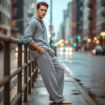 🔥Men's Hooded Casual Loose Top & Pants 2-Piece Set