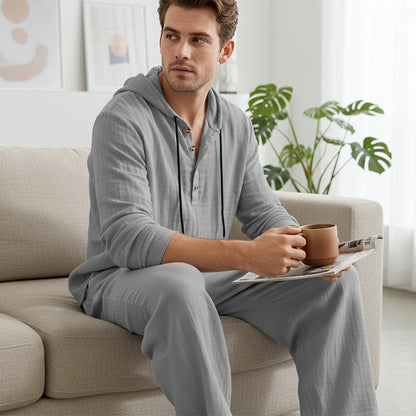 🔥Men's Hooded Casual Loose Top & Pants 2-Piece Set
