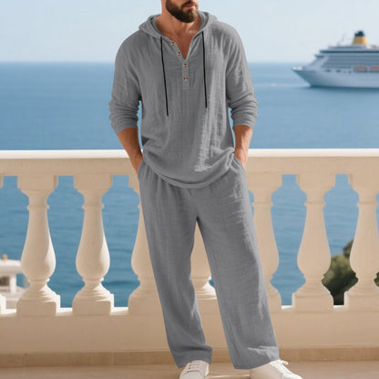 🔥Men's Hooded Casual Loose Top & Pants 2-Piece Set