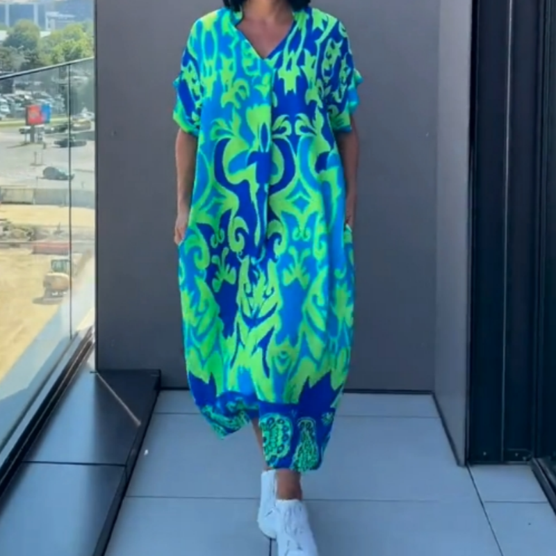 📢📢Limited Spring Edition⏰Women's Casual Elegant Printed V-Neck Dress💡Designed in the USA💡