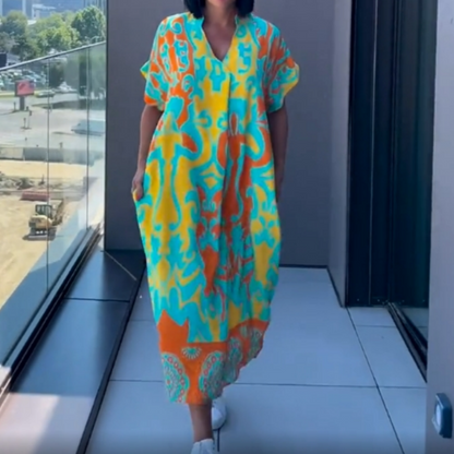 📢📢Limited Spring Edition⏰Women's Casual Elegant Printed V-Neck Dress💡Designed in the USA💡