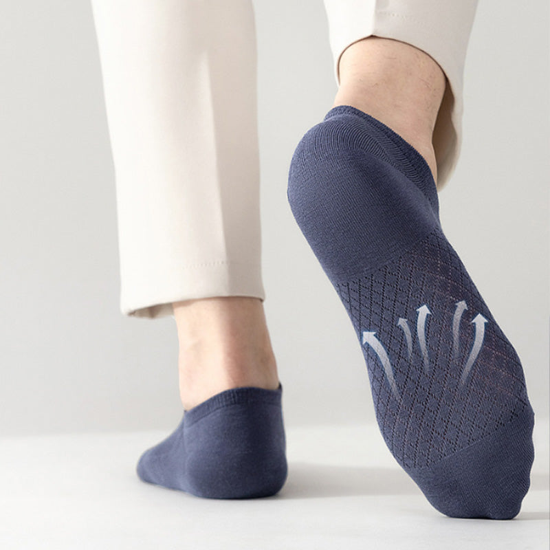 Men's Solid Color Mesh Breathable Socks
