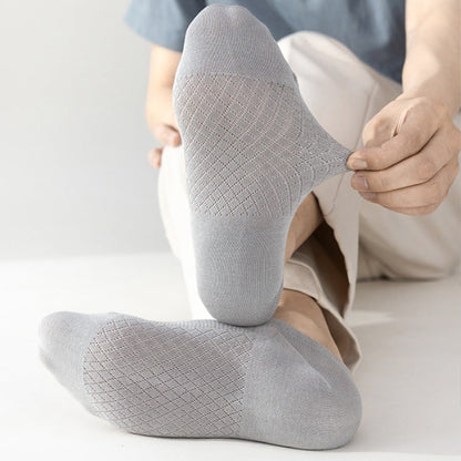 Men's Solid Color Mesh Breathable Socks