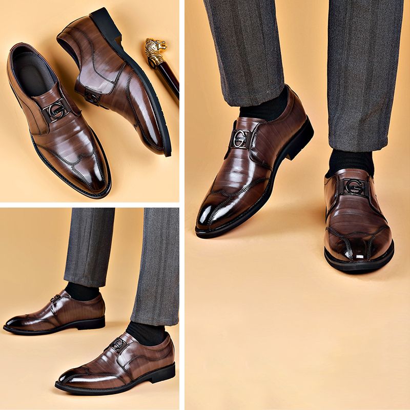 [Best Gift]Men’s Pointed-toe Casual Business Leather Shoes